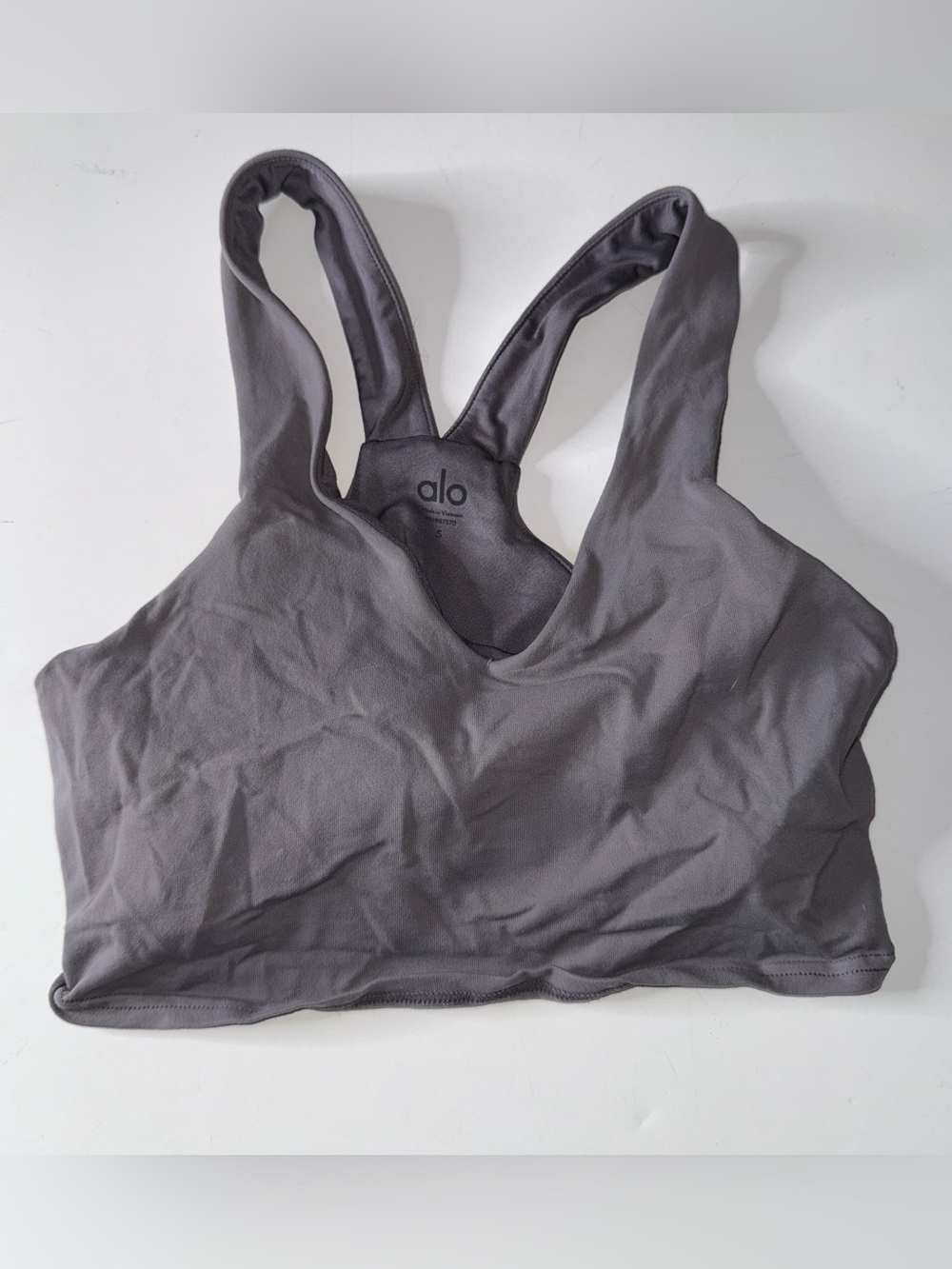 ALO Yoga Gray Racerback Sports Bra — Seamless Support
